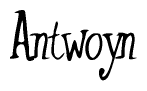 The image is a stylized text or script that reads 'Antwoyn' in a cursive or calligraphic font.