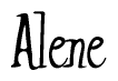 The image is a stylized text or script that reads 'Alene' in a cursive or calligraphic font.