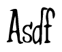 The image is a stylized text or script that reads 'Asdf' in a cursive or calligraphic font.