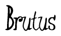 The image is of the word Brutus stylized in a cursive script.