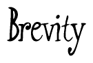 The image is of the word Brevity stylized in a cursive script.
