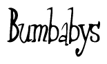 The image is of the word Bumbabys stylized in a cursive script.
