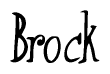 The image is a stylized text or script that reads 'Brock' in a cursive or calligraphic font.