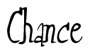 The image is of the word Chance stylized in a cursive script.
