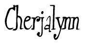 The image is of the word Cherjalynn stylized in a cursive script.