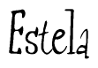 The image is a stylized text or script that reads 'Estela' in a cursive or calligraphic font.