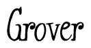 The image is a stylized text or script that reads 'Grover' in a cursive or calligraphic font.