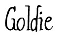 The image contains the word 'Goldie' written in a cursive, stylized font.