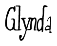 The image is of the word Glynda stylized in a cursive script.