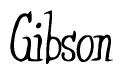 The image contains the word 'Gibson' written in a cursive, stylized font.