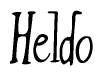 The image is a stylized text or script that reads 'Heldo' in a cursive or calligraphic font.