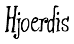 The image is a stylized text or script that reads 'Hjoerdis' in a cursive or calligraphic font.