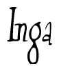 The image contains the word 'Inga' written in a cursive, stylized font.