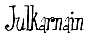 The image contains the word 'Julkarnain' written in a cursive, stylized font.