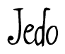 The image is a stylized text or script that reads 'Jedo' in a cursive or calligraphic font.