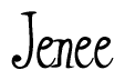 The image is of the word Jenee stylized in a cursive script.