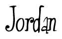 The image is of the word Jordan stylized in a cursive script.