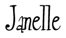 The image is of the word Janelle stylized in a cursive script.