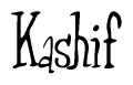 The image is of the word Kashif stylized in a cursive script.