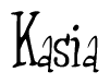 The image is of the word Kasia stylized in a cursive script.