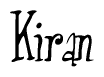 The image is a stylized text or script that reads 'Kiran' in a cursive or calligraphic font.