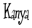 The image is a stylized text or script that reads 'Kanya' in a cursive or calligraphic font.