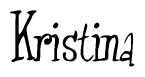 The image contains the word 'Kristina' written in a cursive, stylized font.