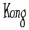The image contains the word 'Kong' written in a cursive, stylized font.
