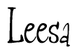 The image is of the word Leesa stylized in a cursive script.