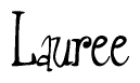The image is a stylized text or script that reads 'Lauree' in a cursive or calligraphic font.