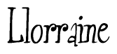 The image contains the word 'Llorraine' written in a cursive, stylized font.