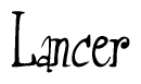 The image contains the word 'Lancer' written in a cursive, stylized font.