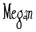 The image contains the word 'Megan' written in a cursive, stylized font.