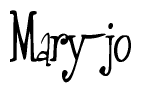 The image is of the word Mary-jo stylized in a cursive script.