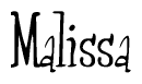 The image contains the word 'Malissa' written in a cursive, stylized font.