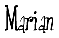 The image is of the word Marian stylized in a cursive script.