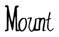 The image contains the word 'Mount' written in a cursive, stylized font.