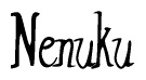 The image is a stylized text or script that reads 'Nenuku' in a cursive or calligraphic font.