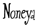 The image is of the word Noneya stylized in a cursive script.
