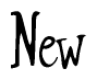 The image is a stylized text or script that reads 'New' in a cursive or calligraphic font.