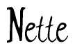 The image is of the word Nette stylized in a cursive script.