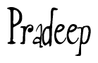 The image is of the word Pradeep stylized in a cursive script.