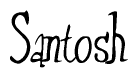 The image is of the word Santosh stylized in a cursive script.