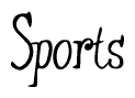 The image contains the word 'Sports' written in a cursive, stylized font.