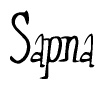 The image is of the word Sapna stylized in a cursive script.