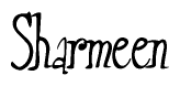 The image is a stylized text or script that reads 'Sharmeen' in a cursive or calligraphic font.
