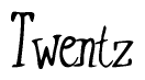 The image is of the word Twentz stylized in a cursive script.