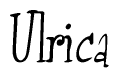 The image is of the word Ulrica stylized in a cursive script.