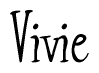 The image is of the word Vivie stylized in a cursive script.
