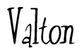 The image contains the word 'Valton' written in a cursive, stylized font.